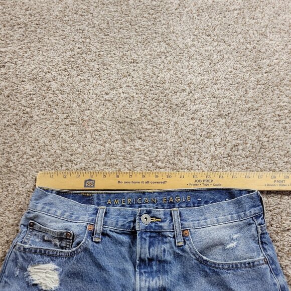 American Eagle Denim Shorts Mens 32 Blue Dark Wash Distressed Denim - Picture 2 of 8